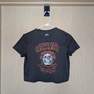 Grateful Dead Women's Crop Graphic Tee - Black